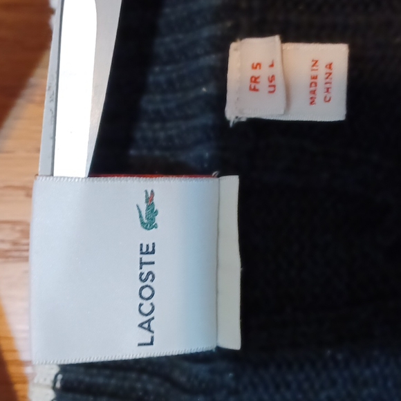 VINTAGE MEN'S SUPREME LACOSTE LIVE BLACK V-NECK SWEATER OLD SCHOOL WARM N COZY! - Picture 7 of 11